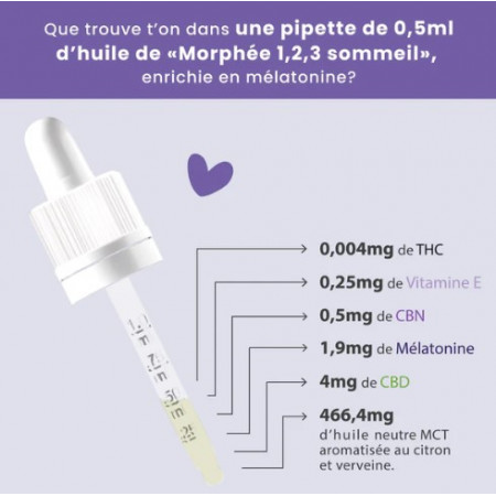 huile de morphée cbd cbn melatonine 30ML