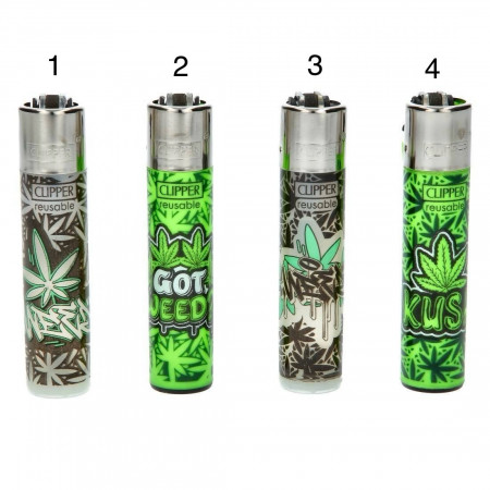 Briquet clipper graffiti leaves