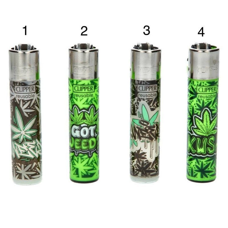 Briquet clipper graffiti leaves