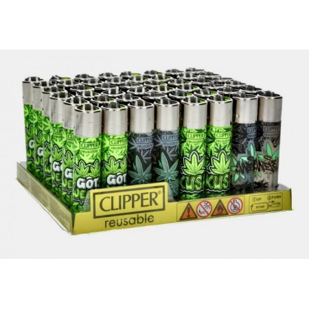 Briquet clipper graffiti leaves