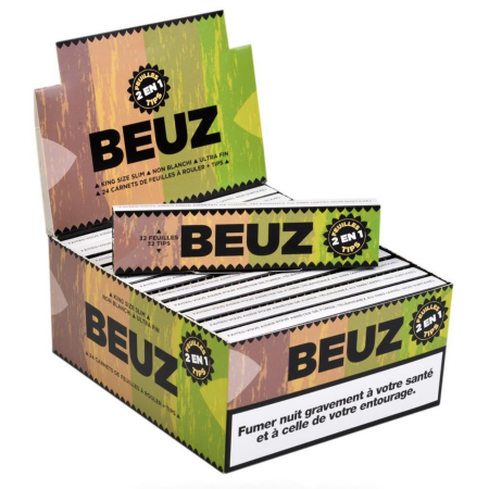 Feuilles à rouler BEUZ Brown Slim 2 en 1 – Papier naturel non blanchi 🧾🔥
