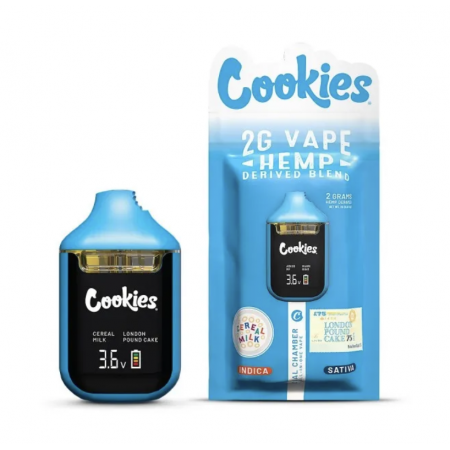 Dual Chamber Vape Hemp Derived 2MG – Cereal Milk & London Pound Cake 75 – Cookies