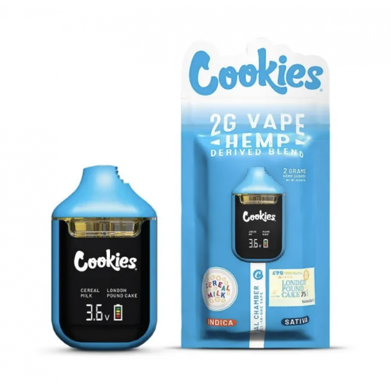 Dual Chamber Vape Hemp Derived 2MG – Cereal Milk & London Pound Cake 75 – Cookies