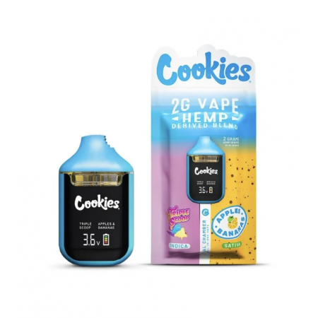 Dual Chamber Vape Hemp Derived 2MG – Triple Scoop & Apples & Bananas – Cookies