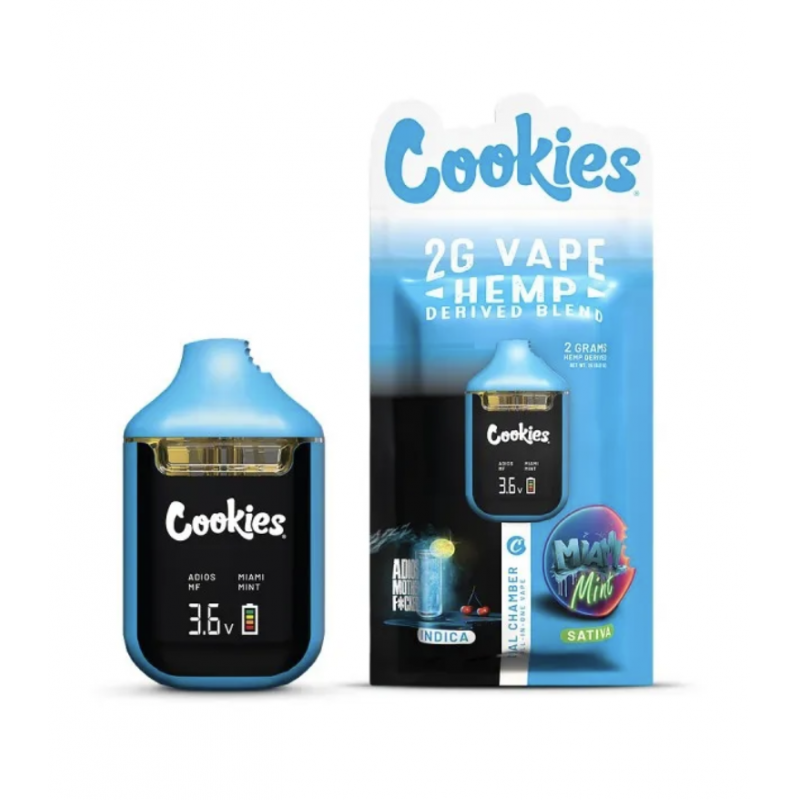 Dual Chamber Vape Hemp Derived 2MG – Adios Mother F*cker! & Miami Mint – Cookies