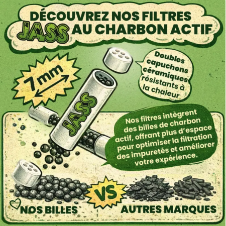 Filtres à charbon actif Jass Classic 7 mm x50