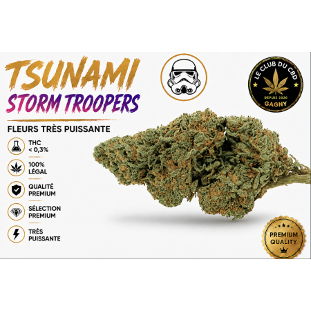 FLEUR TSUNAMI STORM TROOPERS – Produit fort & psychotrope 22 % CBD ⚡️