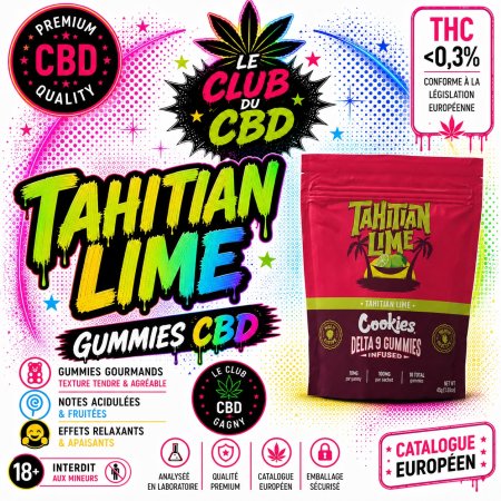 Gummies Tahitian Lime Cookies Delta-9 THC – 10 pièces