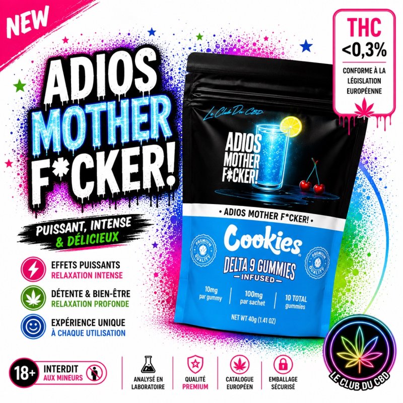Gummies Adios Mother F*cker Cookies Delta-9 THC – 10 pièces