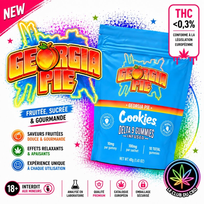 Gummies Georgia Pie Cookies Delta-9 THC – 10 pièces