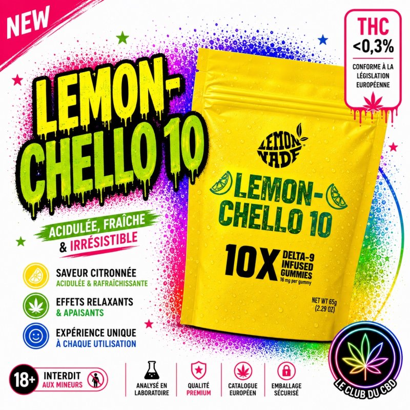 Gummies Lemon-Chello 10 Delta-9 THC – 10 pièces